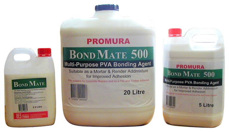 Promura Bond Mate 500 PVA bonding agent in 2.5, 5 and 20 litre containers